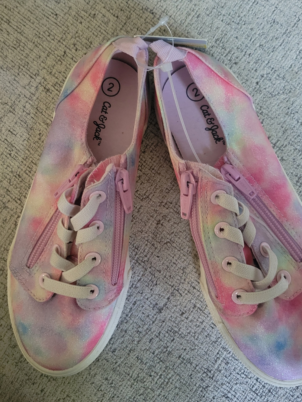 Cat & Jack Pastel Tie-Dye Slip-On Sneakers in Pink, Blue & Purple